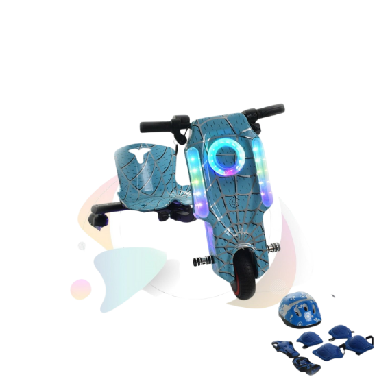 صورة سكوتر درفت كهربائي للأطفال ببطارية 36 فولت وتصميم شبكي أزرق